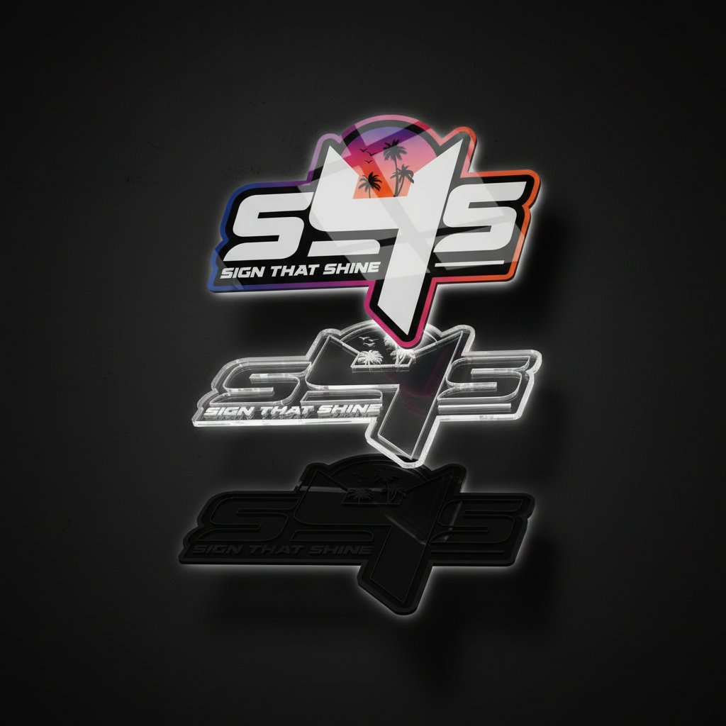 Three-Layer Acrylic Sign — Deep 3D Logo, Indoor & Outdoor