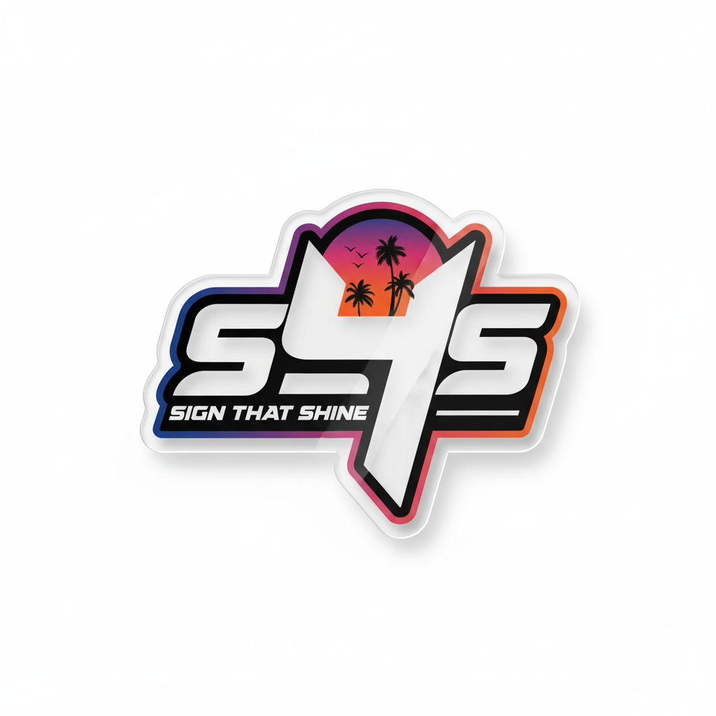 Economy Printed Acrylic Sign — Clear 6mm, Custom Shape