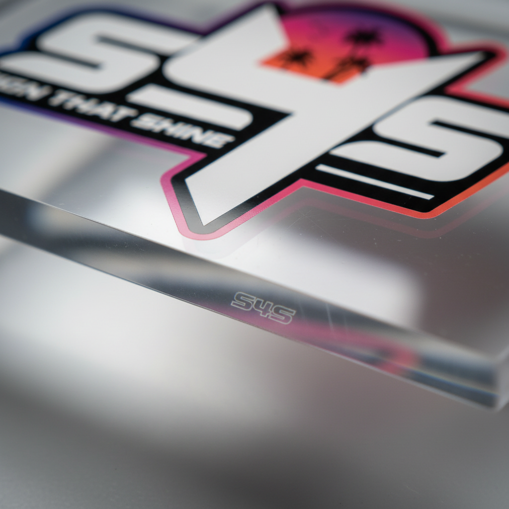 Economy Printed Acrylic Sign — Clear 6mm, Custom Shape