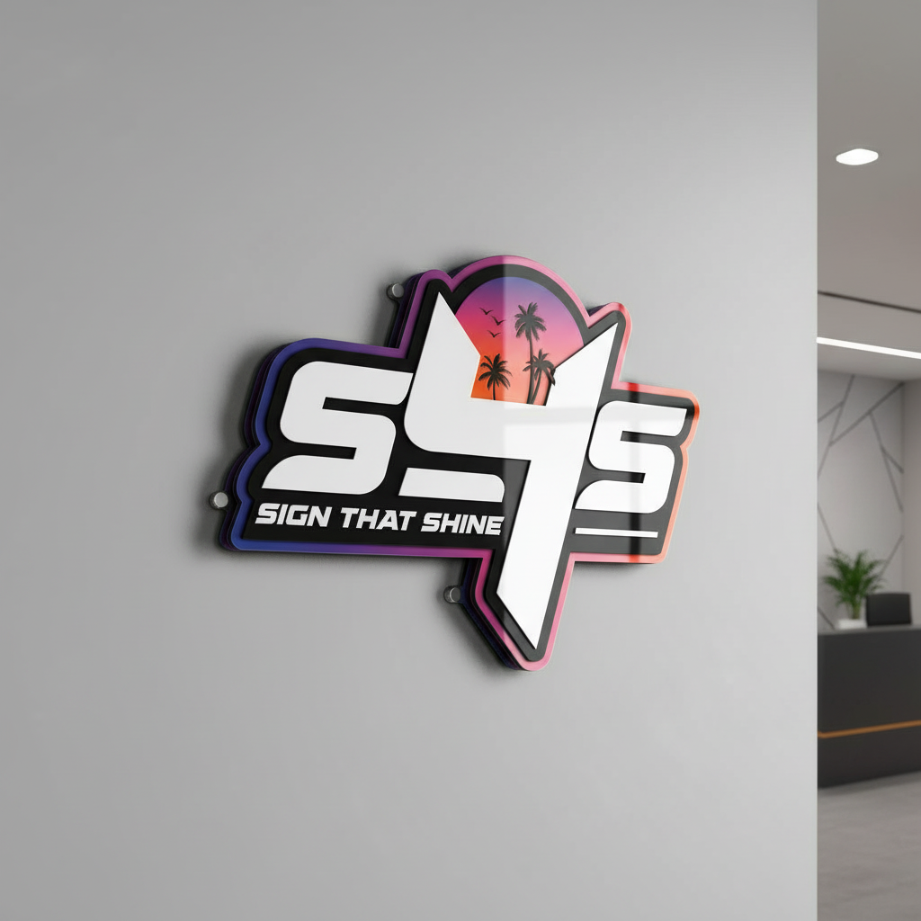 Three-Layer Acrylic Sign — Deep 3D Logo, Indoor & Outdoor