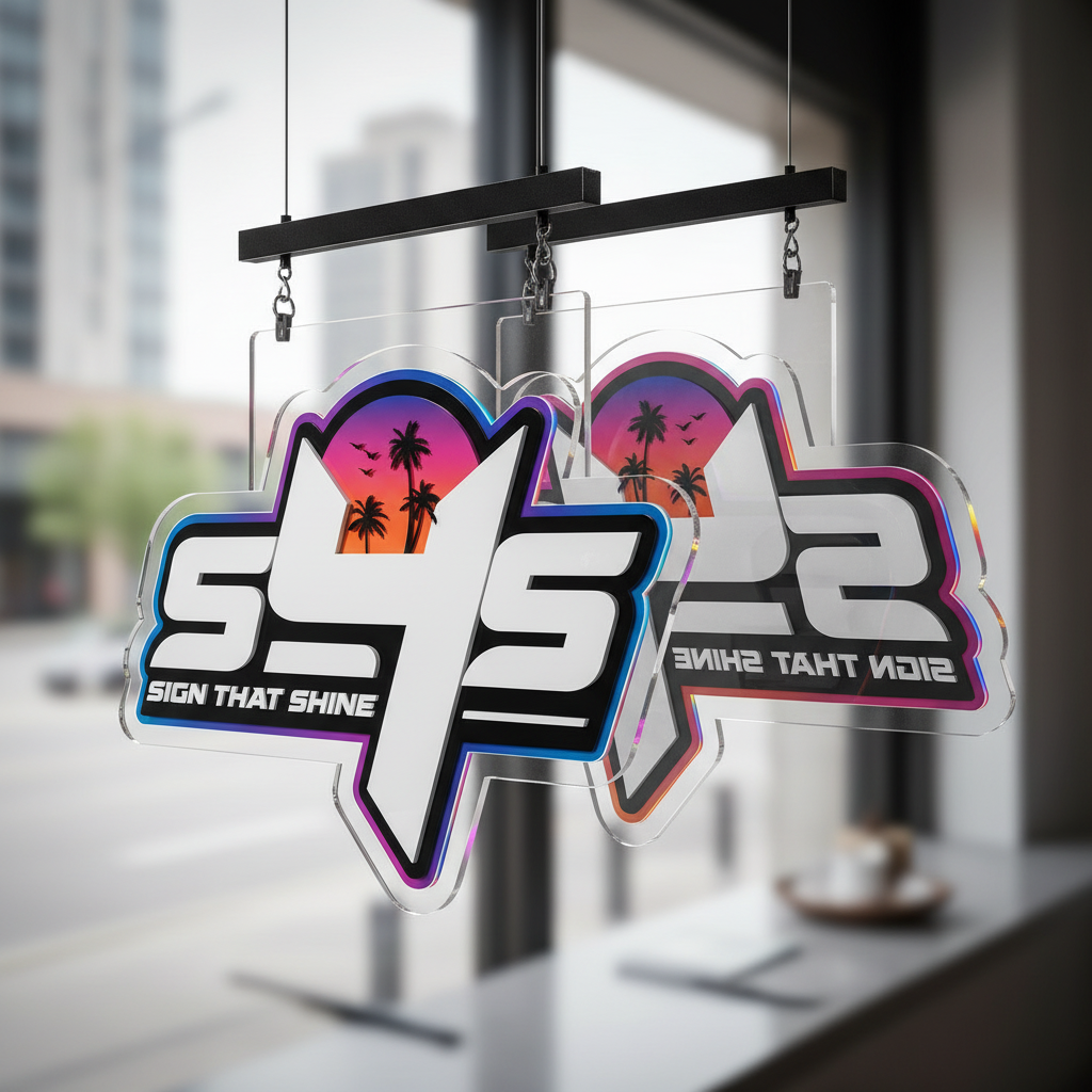 Double-Sided Acrylic Sign — 6mm Base + Double 3mm Layers