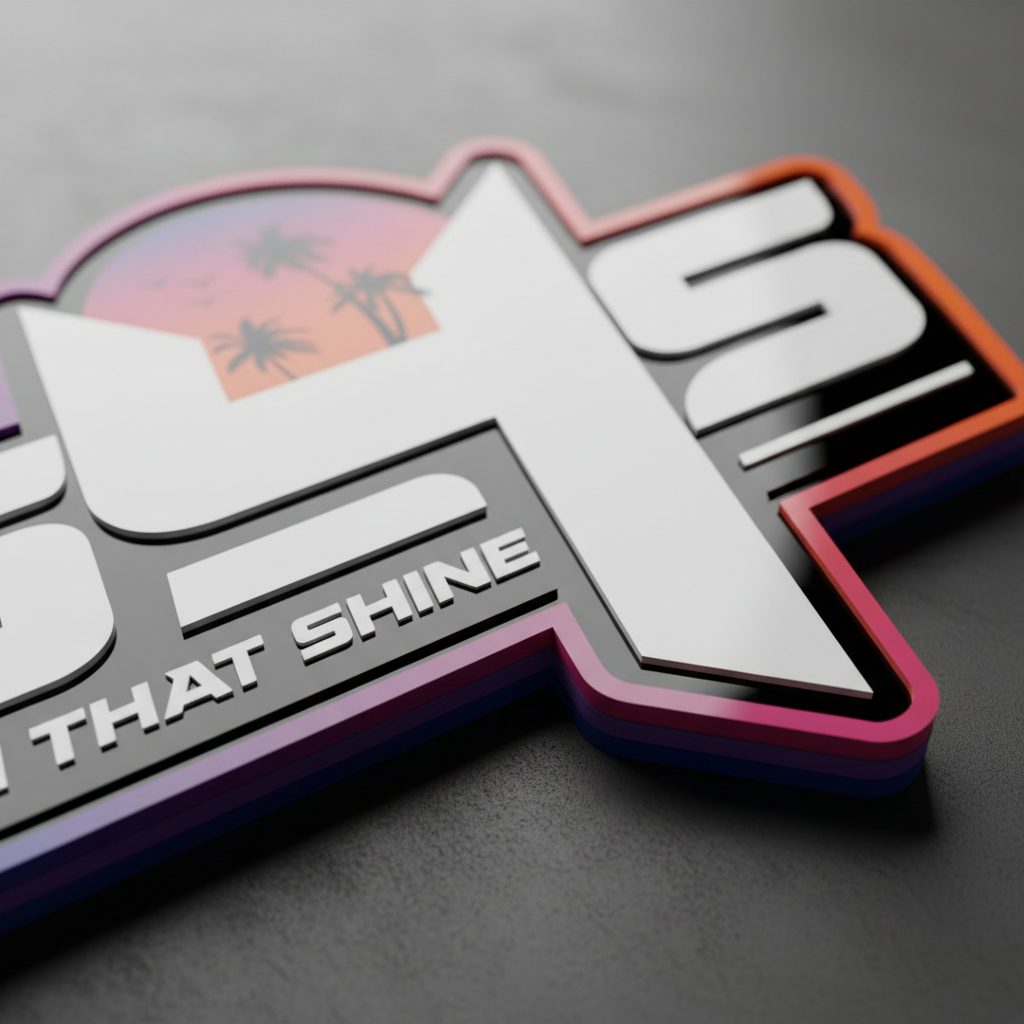 Double-Sided Acrylic Sign — 6mm Base + Double 3mm Layers