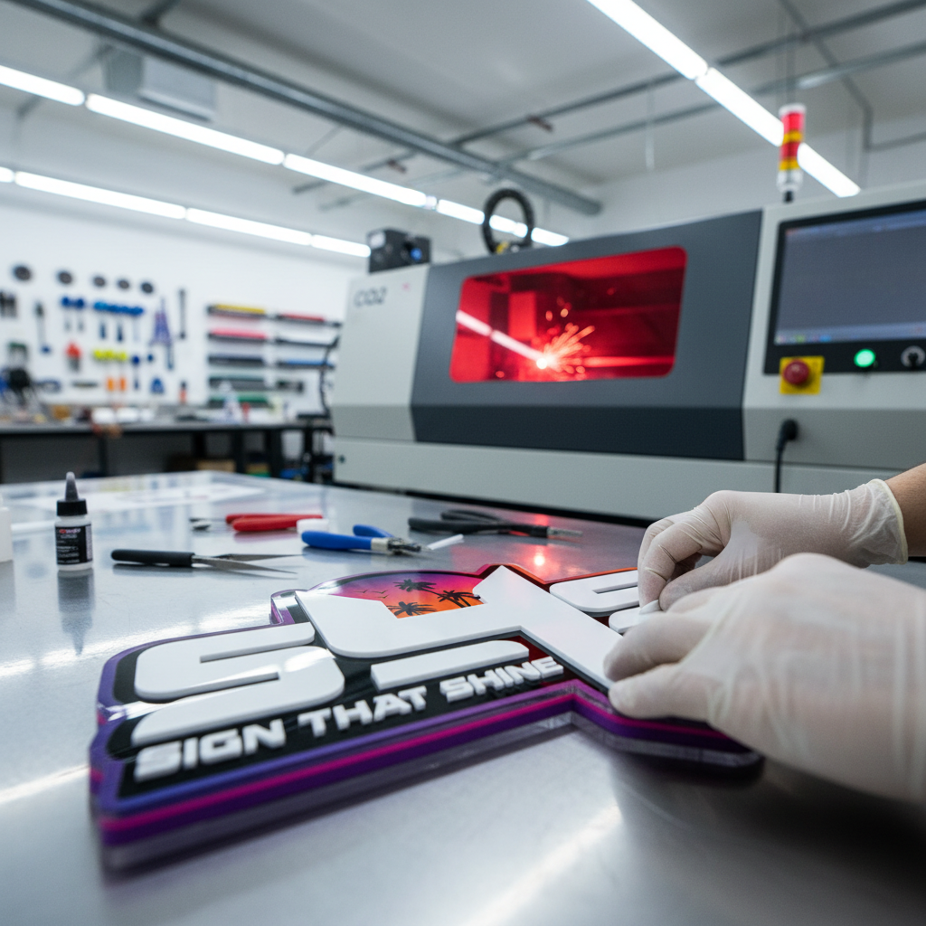 Three-Layer Acrylic Sign — Deep 3D Logo, Indoor & Outdoor