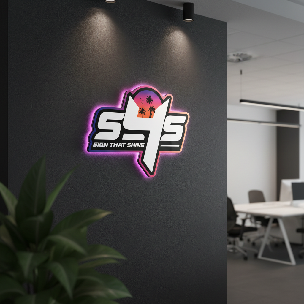 Premium Backlit Acrylic Sign — 3–4 Layers, Interior Only